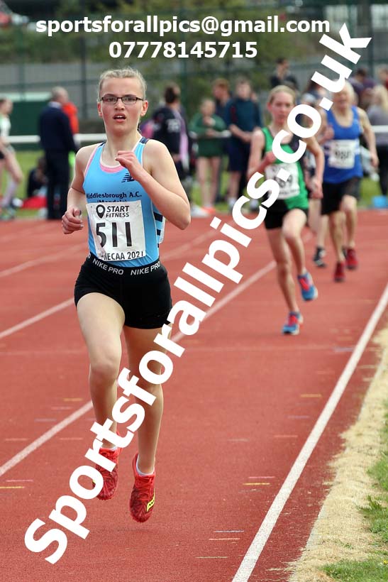 1500 metres, 2021 NECAA Middlesbrough Open Meting, Sunday, May 9th. Photo: David T. Hewitson/Sports for All Pics